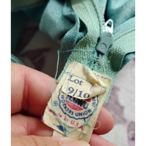 Vintage 1970s Union Made Maxi Dress, Beaded Neckline, Size Small - Picture 5 of 5